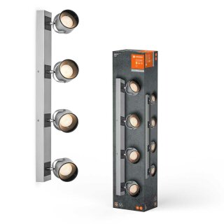 Ledvance LED Deckenleuchte Decor Spot Jupiter Silber 4 x 5,5W 2000lm Warmweiß 3000K schwenkbar