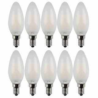 10 x Merkur LED Filament Kerze 4W = 36W E14 matt 400lm warmweiß 2700K DIMMBAR