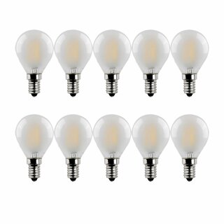 10 x Merkur LED Filament Tropfen 4W = 36W E14 matt 390lm warmweiß 2700K DIMMBAR