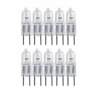 10 x Merkur Halogen Niedervolt Stiftsockellampe 35W GY6,35 12V klar warmweiß 2700K