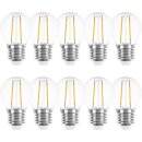 10 x Merkur LED Filament Tropfen 2W = 22W E27 klar 220lm warmweiß 2700K