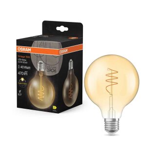 Osram LED Spiral Filament G95 Globe 3,4W = 40W E27 gold 470lm warmweiß 2700K