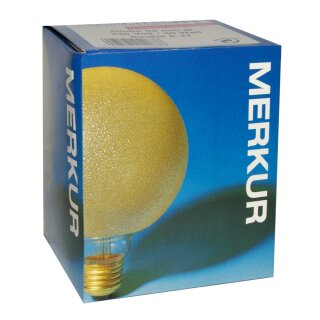 Merkur Globe Glühbirne G95 40W E27 Eiskristall Bernstein Glühlampe warmweiß dimmbar