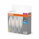 3 x Osram LED Filament Leuchtmittel Kerzen 5,9W = 60W E14 matt 806lm kaltweiß 6500K Tageslicht