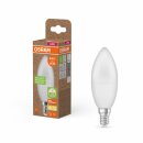 Osram LED Kerze 7,5W = 60W E14 matt 806lm warmweiß 2700K recycelter Kunststoff