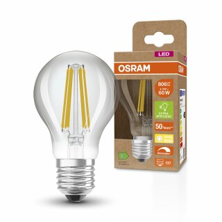 Osram LED Filament A60 Birne 4,3W = 60W E27 klar 806lm warmweiß 2700K DIMMBAR ultra effizient