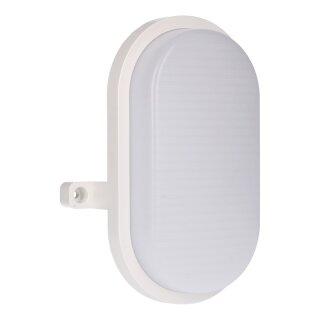 LED´s light Außenlampe Ovalleuchte Weiß IP65 9W 900lm Neutralweiß 4000K 120°