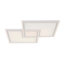 LeuchtenDirekt LED Deckenleuchte Edging Weiß 68x68cm 59W 3600lm 2700K-5000K Dimmbar mit Fernbedienung