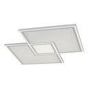 LeuchtenDirekt LED Deckenleuchte Edging Weiß 68x68cm 59W 3600lm 2700K-5000K Dimmbar mit Fernbedienung