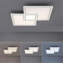 LeuchtenDirekt LED Deckenleuchte Edging Weiß 68x68cm 59W 3600lm 2700K-5000K Dimmbar mit Fernbedienung