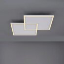 LeuchtenDirekt LED Deckenleuchte Edging Weiß 68x68cm 59W 3600lm 2700K-5000K Dimmbar mit Fernbedienung