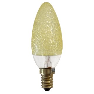 Merkur Glühbirne Kerze 40W E14 Eiskristall Gold 40 Watt Glühlampe warmweiß dimmbar