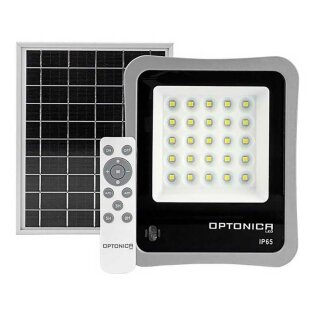 Optonica LED Solar Fluter Grau IP65 6W 400lm Tageslicht 6000K kaltweiß Fernbedienung Solar-Panel