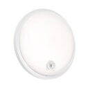 Spectrum LED Außenleuchte Wandlampe Weiß rund Ø22cm IP54 20W 2300lm Neutralweiß 4000K Bewegungsmelder