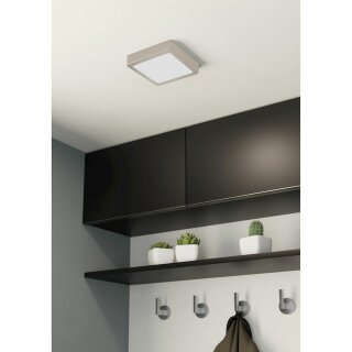 Eglo LED Deckenleuchte Aufbaupanel Fueva 5 Nickel matt 16x16cm 11W 1350lm Warmweiß 3000K