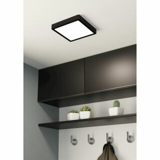 Eglo LED Deckenleuchte Aufbaupanel Fueva 5 Schwarz 23x23cm 17W 2000lm Warmweiß 3000K