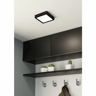 Eglo LED Deckenleuchte Aufbaupanel Fueva 5 Schwarz 16x16cm 11W 1350lm Warmweiß 3000K