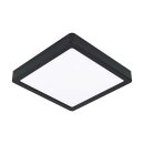 Eglo LED Deckenleuchte Aufbaupanel Fueva 5 Schwarz 16x16cm 11W 1350lm Warmweiß 3000K