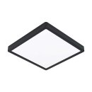 Eglo LED Deckenleuchte Aufbaupanel Fueva 5 Schwarz 29x29cm 20,5W 2400lm Warmweiß 3000K