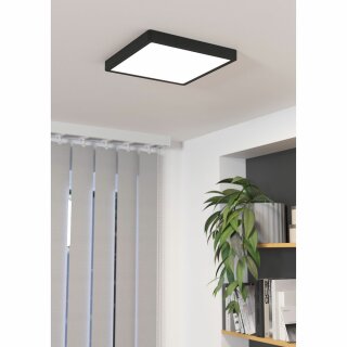 Eglo LED Deckenleuchte Aufbaupanel Fueva 5 Schwarz 29x29cm 20W 2500lm Neutralweiß 4000K