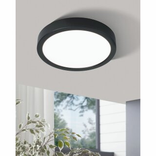 Eglo LED Deckenleuchte Aufbaupanel Fueva 5 Schwarz Ø21cm 16,5W 2000lm Neutralweiß 4000K