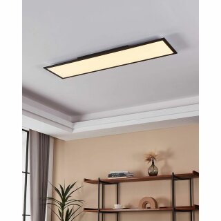 Eglo LED Smart+ Aufbaupanel Crosslink-Z Schwarz 120x30cm 33,5W 4150lm CCT 2700K-6500K Dimmbar App Google Alexa Bluetooth ZigBee