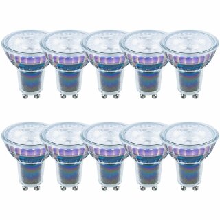 10 x LED Glas Reflektor 5,5W = 50W GU10 345lm warmweiß 2700K Ra>90 36° DIMMBAR