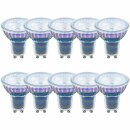 10 x LED Glas Reflektor 5,5W = 50W GU10 345lm warmweiß 2700K Ra>90 36° DIMMBAR