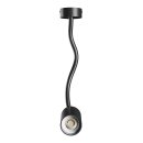 Spectrum Wandlampe Deckenleuchte Variosa Flexi Schwarz max. 10W GU10 ohne Leuchtmittel + Flexarm