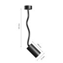 Spectrum Wandlampe Deckenleuchte Variosa Flexi Schwarz max. 10W GU10 ohne Leuchtmittel + Flexarm