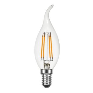 mlight LED Filament Windstoßkerze 4W = 30W E14 klar 390lm warmweiß 2700K DIMMBAR