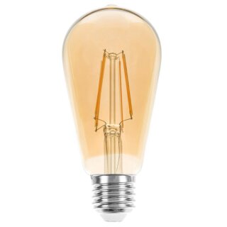 mlight LED Filament ST64 Edison 6W ~ 60W E27 Gold gelüstert 780lm warmweiß 2700K DIMMBAR