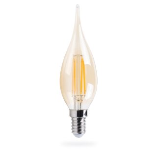 mlight LED Filament Windstoßkerze 4W E14 Gold 350lm Warmweiß 2700K DIMMBAR