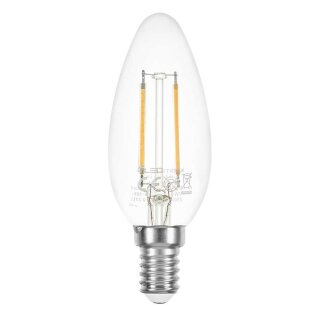 lampsplus LED Filament Kerze 2W fast 25W E14 klar 220lm Warmweiß 2700K