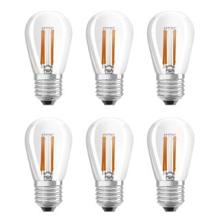 6 x Osram LED Filament Mini Edison ST45 4,8W = 33W E27 klar 360lm extra warmweiß 2200K DIMMBAR