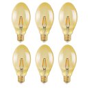 6 x Osram LED Filament Leuchtmittel Vintage 4W = 40W E27 Gold 470lm Extra Warmweiß 2400K