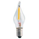 3 x LED Filament Windstoßkerzen Leuchtmittel 0,2W E10 8-55V klar 12lm extra warmweiß 2100K