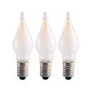 3 x LED Filament Windstoßkerze Topkerze 0,2W E10 8-55V matt 12lm extra warmweiß 2100K