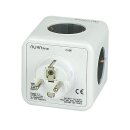 Aura Line Splitter Cube Reiseadapter Weiß 5 x Schuko-Steckdosen 16A/3680W 230V