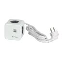 Aura Line Power Cube Weiß 4 x Schuko-Steckdosen 2 x...