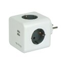 Aura Line Cube Reiseadapter Weiß 4 x...