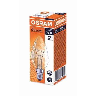 Osram Glühbirne Kerze gedreht 11W E14 klar 50lm Glühlampe Warmweiß 2700K dimmbar