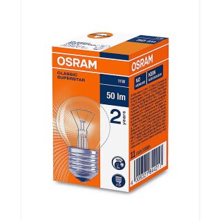 Osram Glühbirne Tropfen 11W E27 klar 50lm Glühlampe Warmweiß 2700K dimmbar