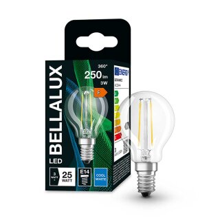 Bellalux LED Filament Tropfen 3W = 25W E14 klar 250lm Neutralweiß 4000K