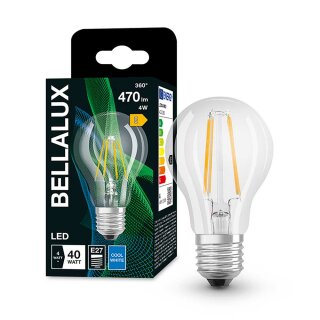 Bellalux LED Filament A60 Birne 4W = 40W E27 klar 470lm Neutralweiß 4000K