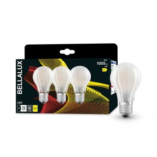 3 x Bellalux LED Filament A60 Birnen 7,5W = 75W E27 matt 1055lm Warmweiß 2700K