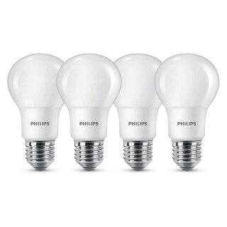 4 x Philips LED Leuchtmittel A60 Birnen 8W = 60W E27 matt 806lm Warmweiß 2700K