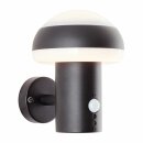 Brilliant LED Außenleuchte Wandlampe Ilton Schwarz IP44 9W 1100lm warmweiß 3000K Bewegungsmelder