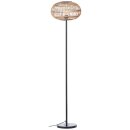 Brilliant Stehleuchte Woodball Bambus Schwarz/Natur 153cm max. 60W E27 mit Schalter