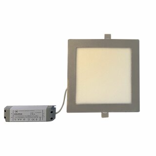 LED Einbaupanel Leuchte Silber eckig 15x15cm 9W 520lm Warmweiß 3000K Dimmbar